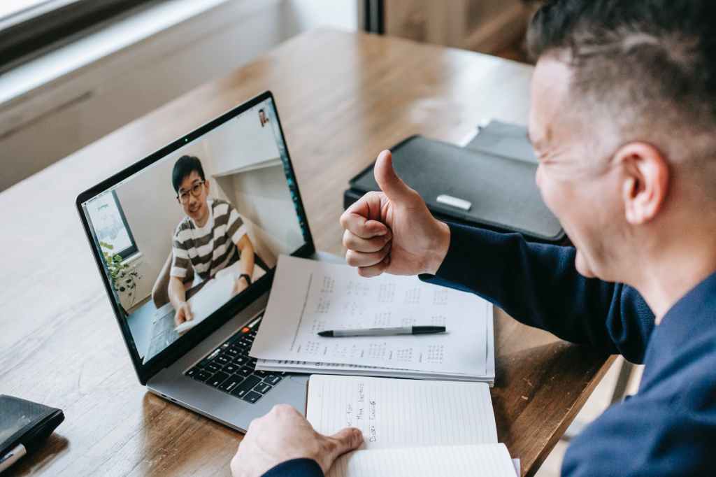 photo of people having video call